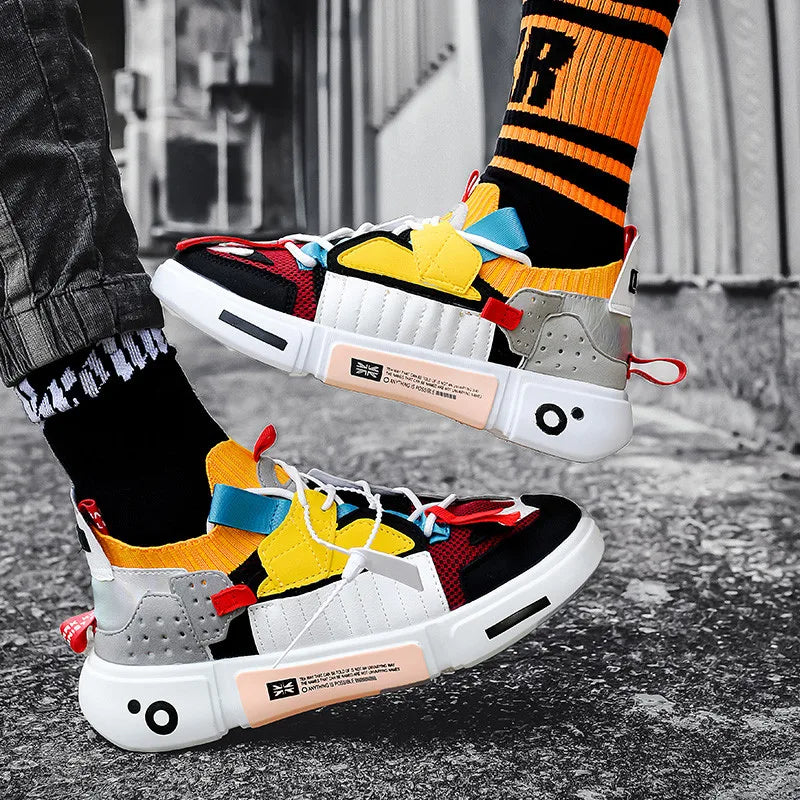 Fashion Colorful Brand Casual Sneaker For Men Platform Luxury Designer Men Shoes Casual Breathable Mesh Shoes Men Sock Trainers Vedee