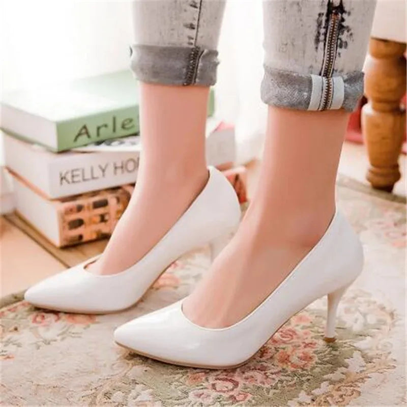 Brand Children Girls High heel Shoes Fashion Heeled Shoes Woman Pumps 2021 High Heels Party Office Wedding Shoes Female 30-43 Vedee