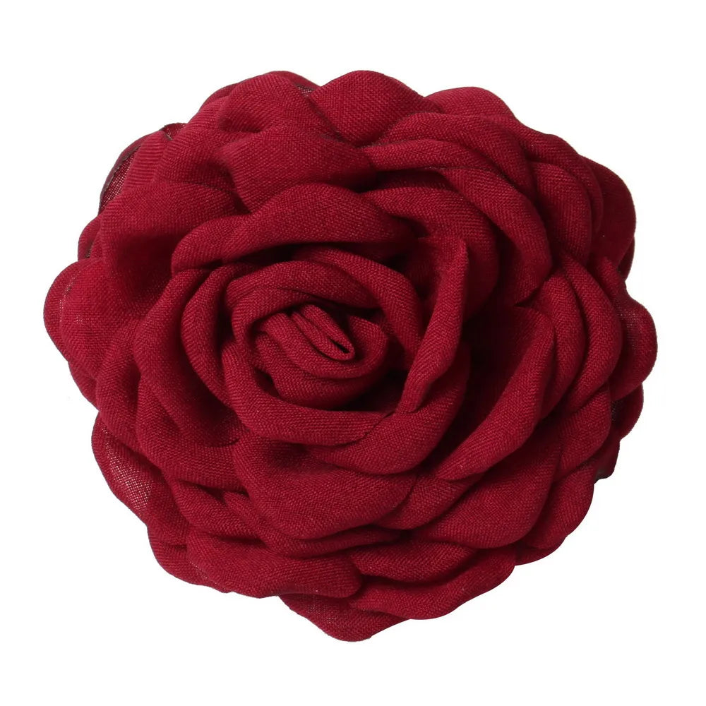 Fabric Rose Flower Hair Claw Clips for Women Girls Hair Clip Barrette Plastic Hair Clamps Headwear Hair Accessories Vedee