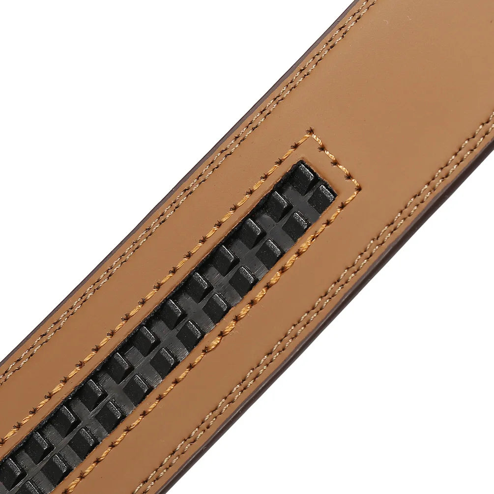 3.0cm 3.1cm High Quality Cow genuine leather mens belt no buckle cowhide strap for male ratchet automatic buckle belts Vedee