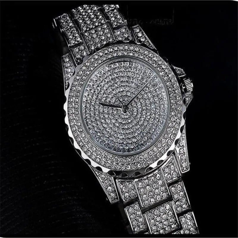 Women's Watches Fashion Bling Casual Ladies Clock Female Quartz Gold Watch Crystal Diamond For Woman montre femme zegarek damski Vedee