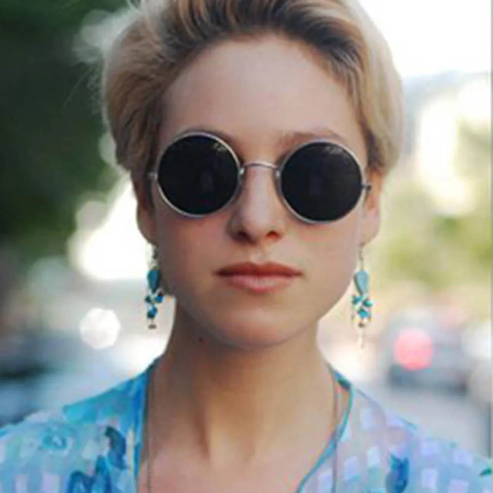 Fashion Retro Round Sunglasses Ladies European And American Trend Eyewear Metal Frame Jelly Glasses Wholesale 2023 New Vedee