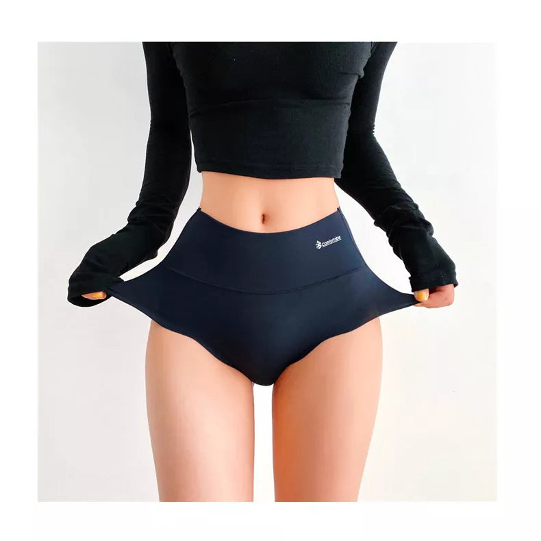 high waist Women's underwear Seamless ice silk panties sexy Hip Lift female lingerie Slimming soft briefs elastic plus size Vedee