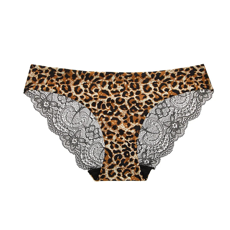 BANNIROU 1Pcs Leopard Print Panties For Woman Sexy Lace Female Low-Rise Briefs Women's Underwear Vedee