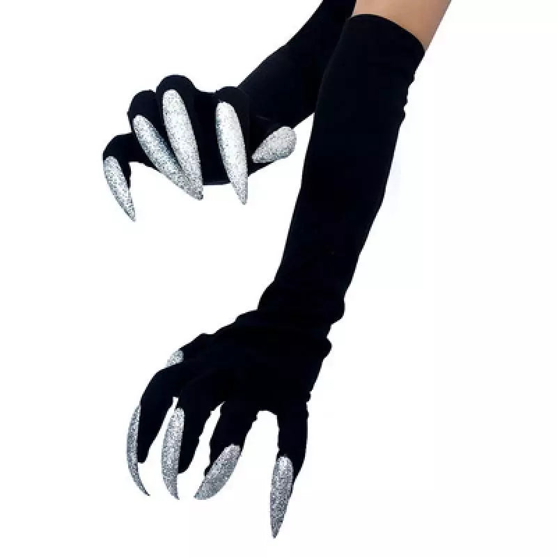 Cool Halloween gloves long section ghost claw dress up gloves fashionable red long nails Cosplay Halloween funny gloves A529 Vedee