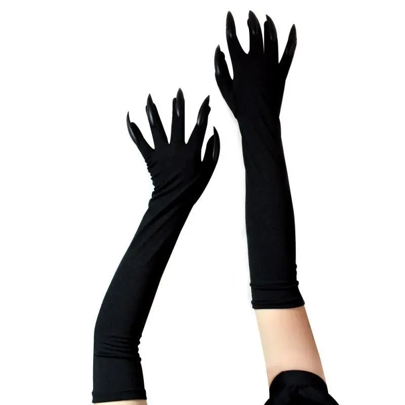 Cool Halloween gloves long section ghost claw dress up gloves fashionable red long nails Cosplay Halloween funny gloves A529 Vedee