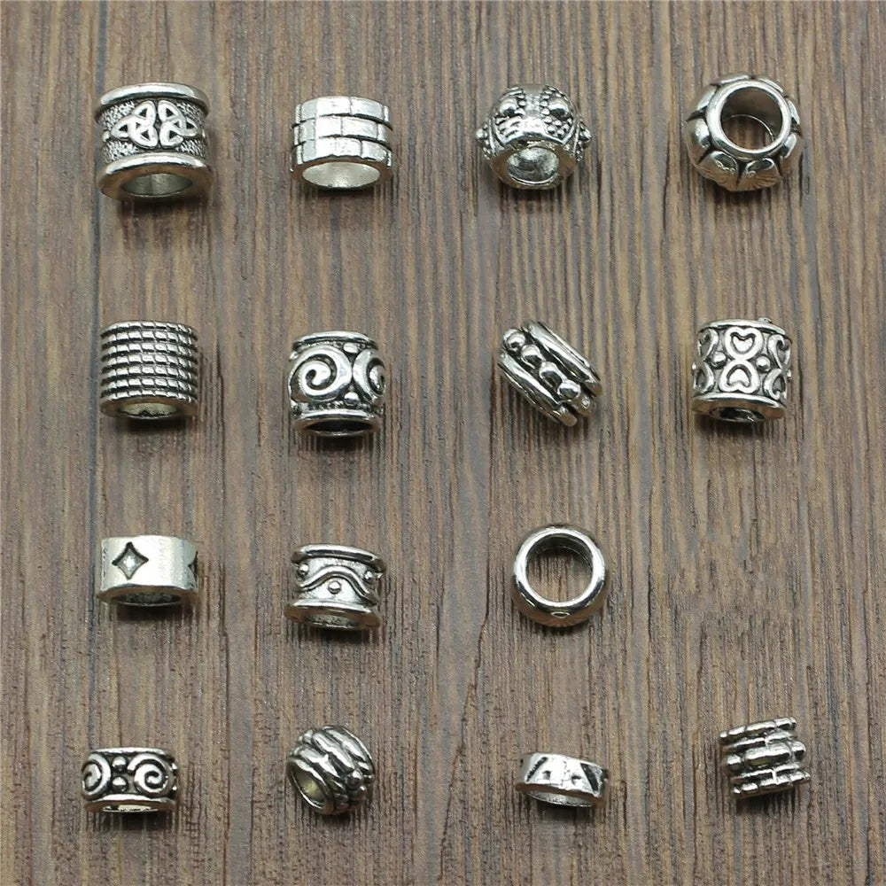 20pcs Spacer Beads Charms Antique Silver Color Big Hole Spacer Beads Charms Pendants For Bracelets Jewelry Making Vedee