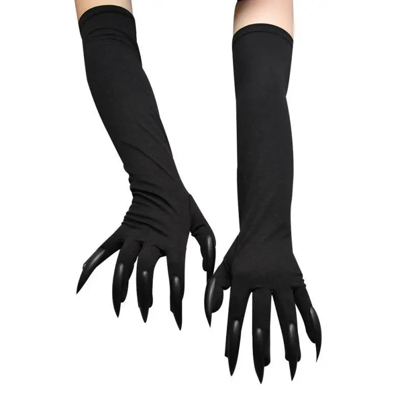 Cool Halloween gloves long section ghost claw dress up gloves fashionable red long nails Cosplay Halloween funny gloves A529 Vedee