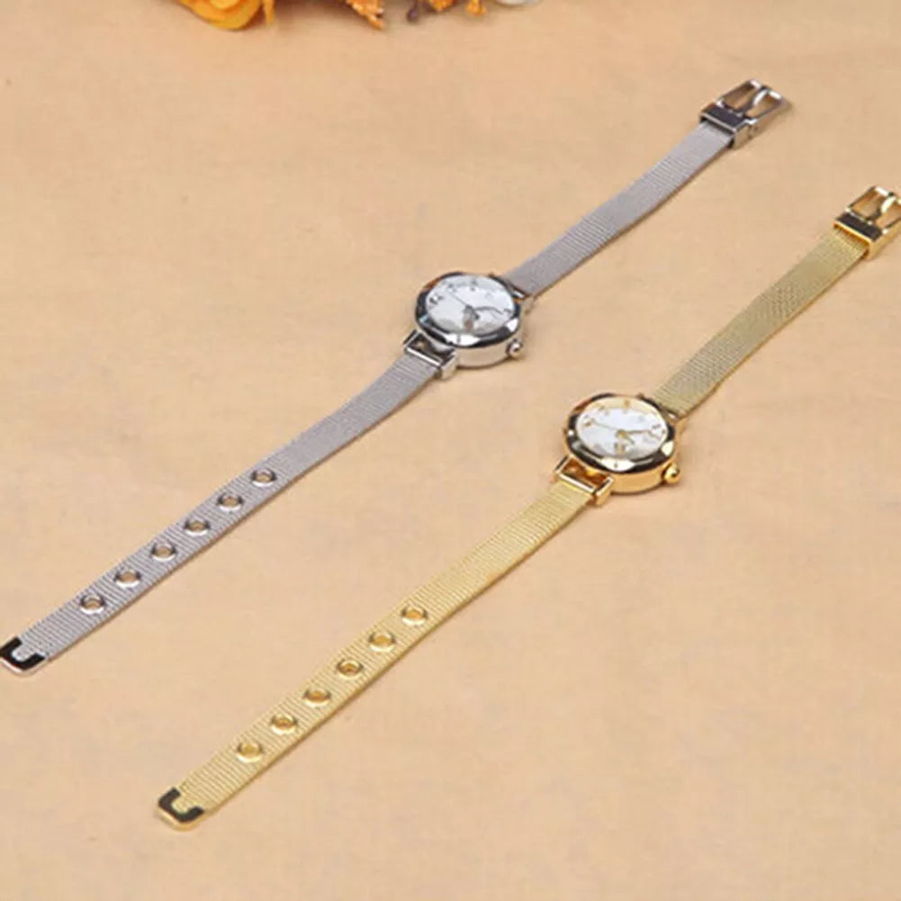 HOT SALES!!! Women's Fashion Mesh Fine Alloy Band Rhinestone Dial Quartz Bracelet Wrist Watch Wholesale Dropshipping New Arrival Vedee