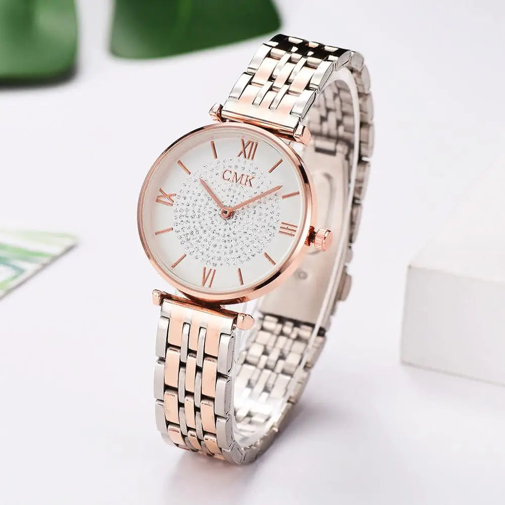 Luxury Women Watches Simple Elegant Ladies Watch Zegarek Damski Stainless Steel Metal Women's Wrsiwtwatch Relogio Feminino Saati Vedee