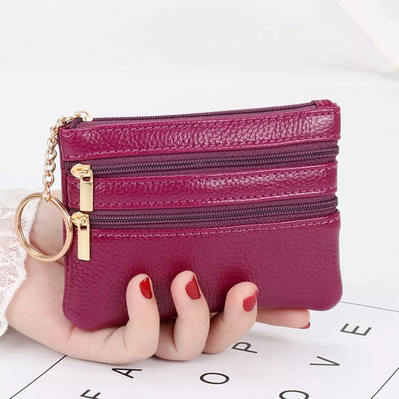 Fashion Women Girl PU Leather Small Coin Purse Casual Wallet Coin Money Credit Card Key Holder Zipper Bag Vedee