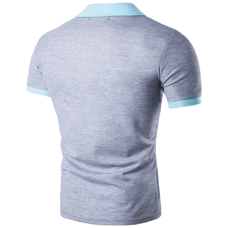 New Men's Fashion Casual Sports Short Sleeve Top T-Shirt Summer Short Sleeve Polo Shirt Vedee