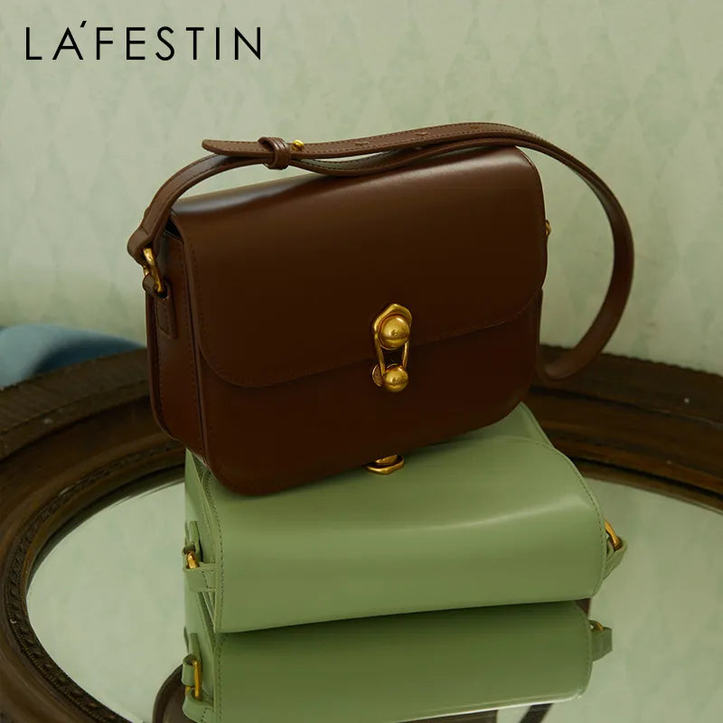 LA FESTIN Women's bag Luxury Brand 2023 New Fashion Shoulder Crossbody Square Bags Tote Bags Designer Handbag Split Leather Vedee