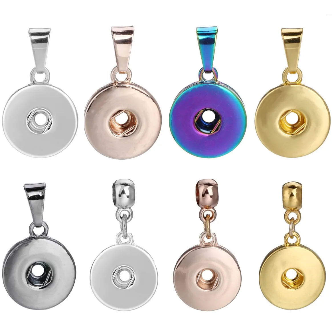 10pcs/lot 18mm Snap Findings Accessories Pendants For DIY Charms Necklace Fit 18mm Snaps Button Interchangeable Jewelry Vedee