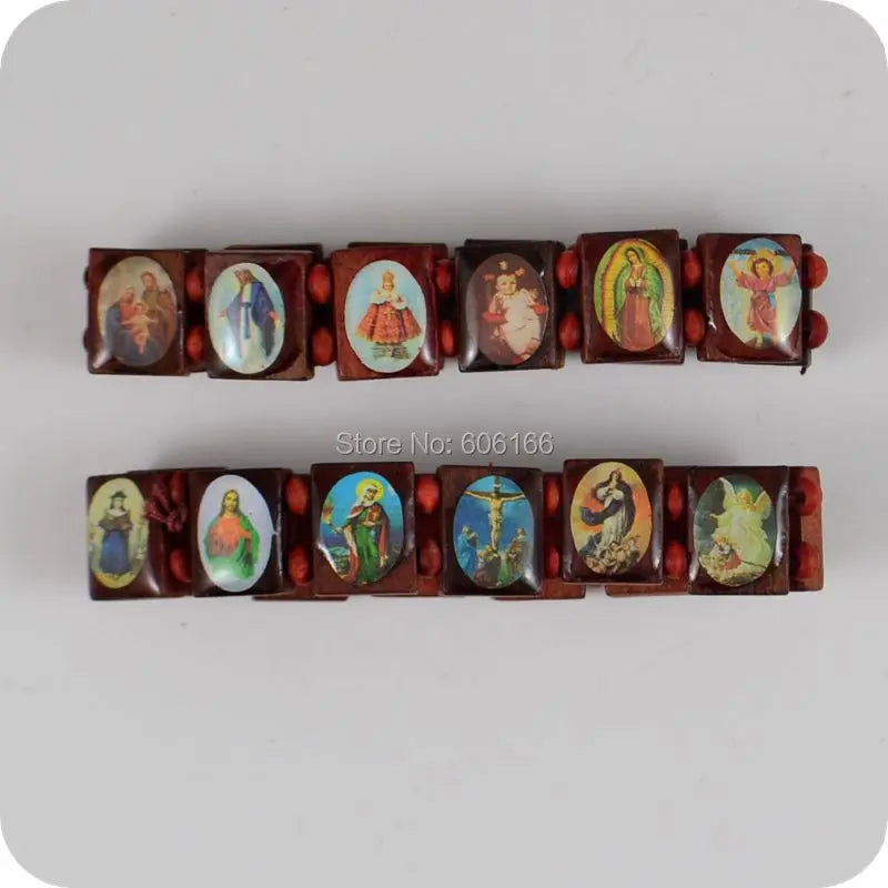 Wholesale 36pc/lot  Wooden Jesus Bracelet Rosary Beads Catholic Orthodox Fashion Religious Jewelry Vedee