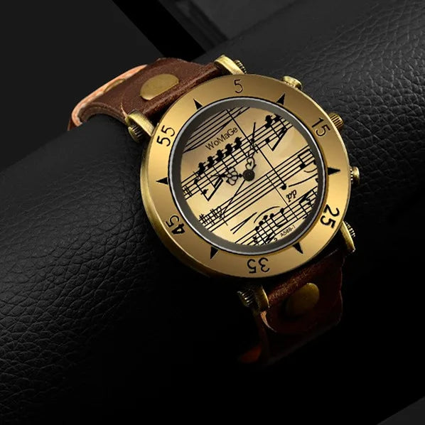 Womage Brand Women Watches Music Watch Fashion Women's Watches Leather Ladies Watch clock bayan kol saati mujer relogio feminino Vedee