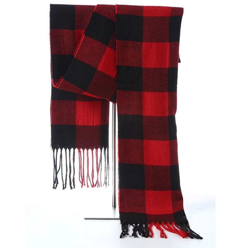 Winter Men Scarf Plaid Stripe Shawl Male Casual Business Brand Designer Official Muffler Cashmere Scarves Women's Thermal Shawl Vedee