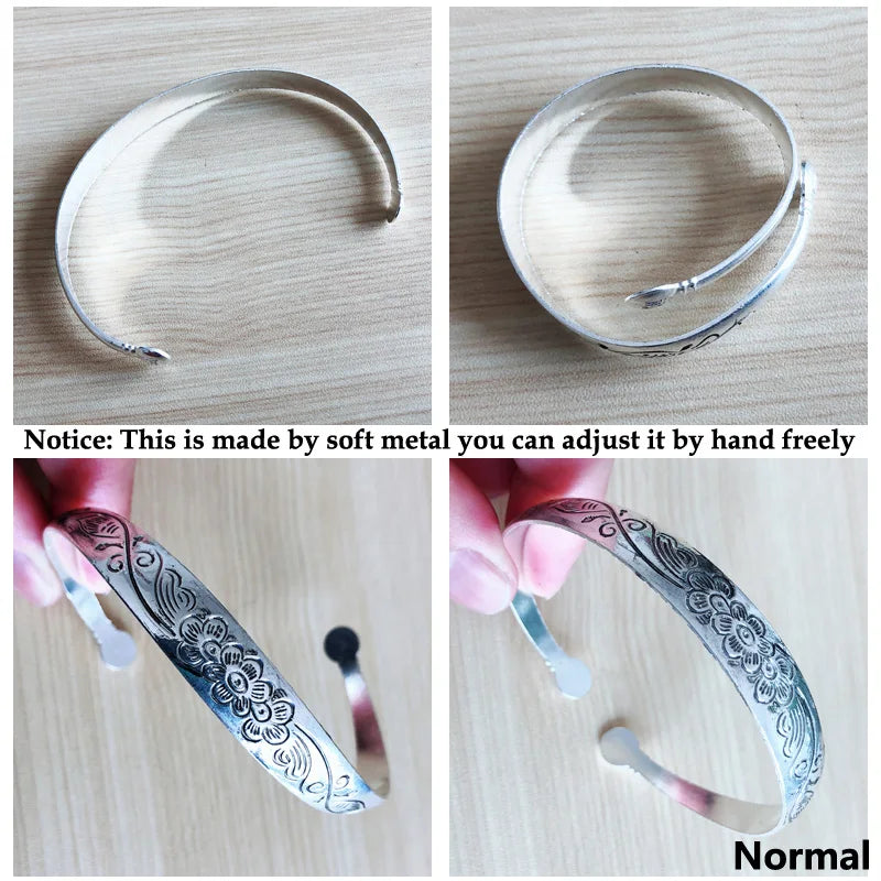 Yumfeel Wholesale Tibetan Silver Bracelet Antique Silver Cuff Bracelet  10pcs/lot free shipping Vedee