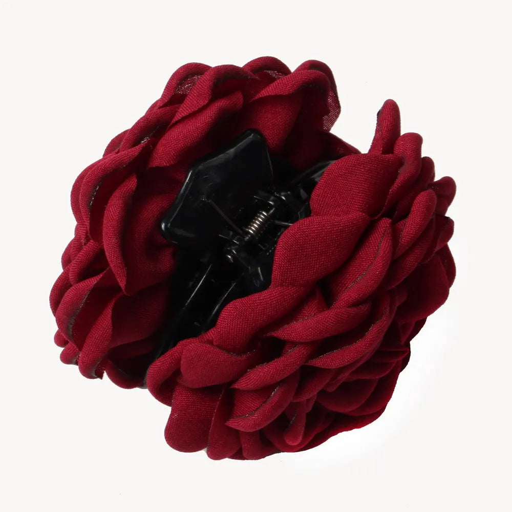 Fabric Rose Flower Hair Claw Clips for Women Girls Hair Clip Barrette Plastic Hair Clamps Headwear Hair Accessories Vedee