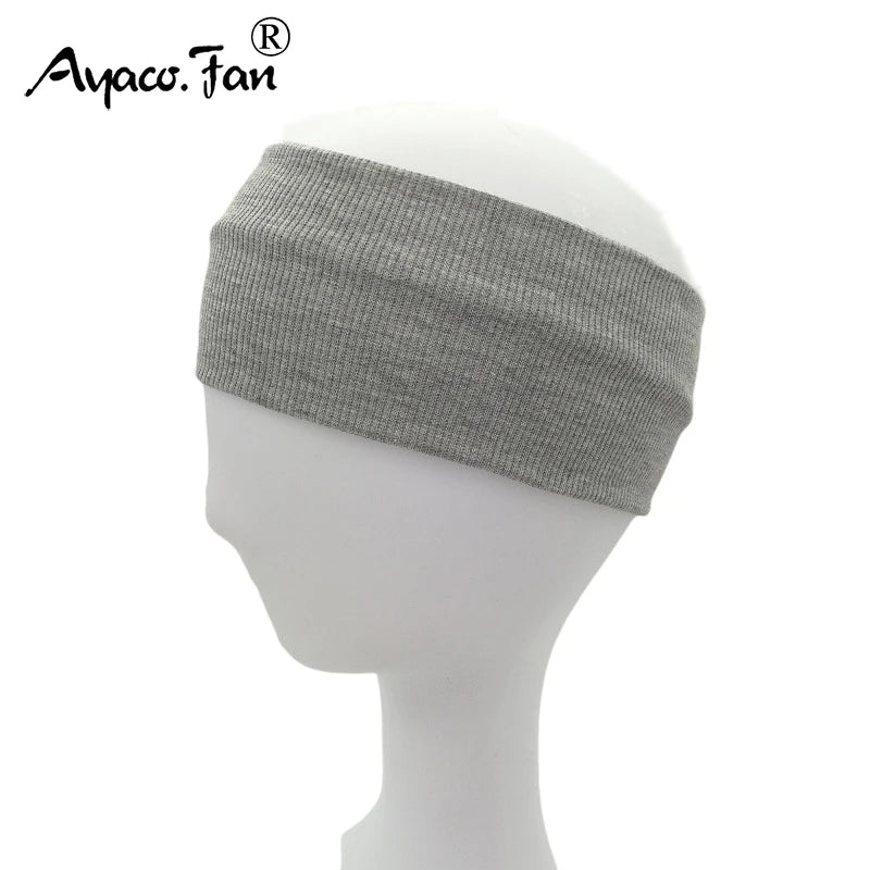 New Solid Knitted Headband for Women Girls Autumn Winter Sport Yoga Sweat Uptake Headwear Elastic Hairbands Hair Accessories Vedee