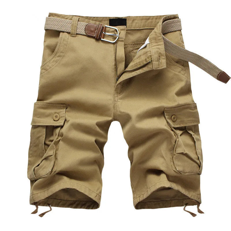 2024 Summer Men's Baggy Multi Pocket Military Cargo Shorts Male Cotton Khaki Mens Tactical Shorts Short Pants 29-44 No Belt Vedee