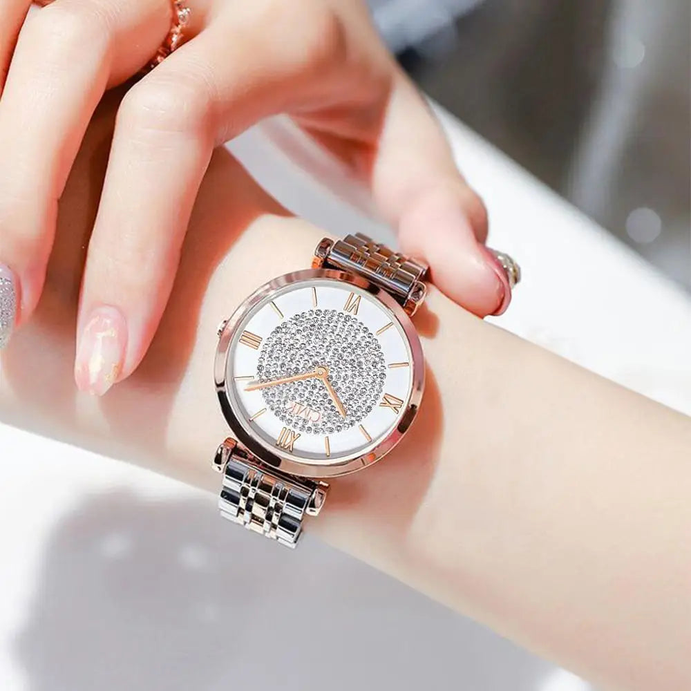 Luxury Women Watches Simple Elegant Ladies Watch Zegarek Damski Stainless Steel Metal Women's Wrsiwtwatch Relogio Feminino Saati Vedee