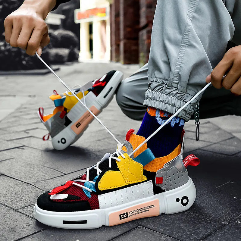 Fashion Colorful Brand Casual Sneaker For Men Platform Luxury Designer Men Shoes Casual Breathable Mesh Shoes Men Sock Trainers Vedee