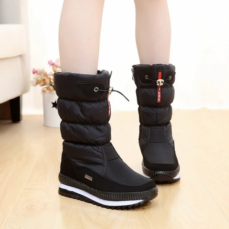 XPAY Winter Boots Women Mid-Calf Snow Boots  ClassicFemale Warm Fur Plush Insole High Quality Botas Mujer Size 36-42 Vedee