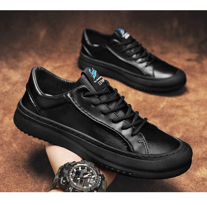 Leather Men's Shoes Thick-soled Business Men Sneakers Antiskid Casual Shoes Fashion Men Oxford Shoes Outdoor Sports Sneakers Vedee