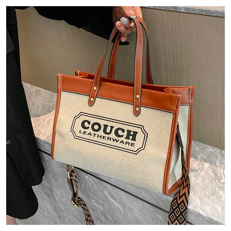 Canvas handbags women's 2023 new fashion all-match tote bag style large capacity shoulder messenger bag for woman Vedee