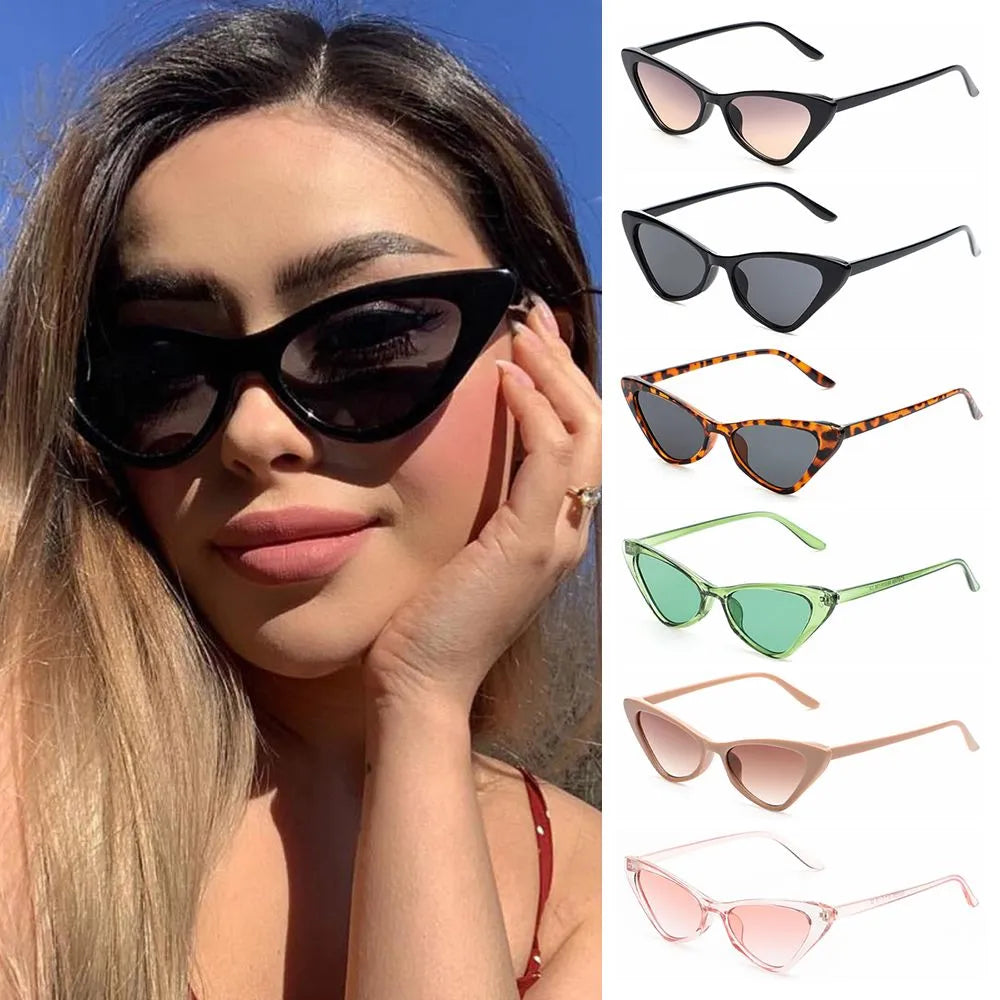 Fashion Vintage Cat Eye Sunglasses for Women Small Frame Retro Sunglasses Trendy Streetwear Accessories UV400 Protection Eyewear Vedee