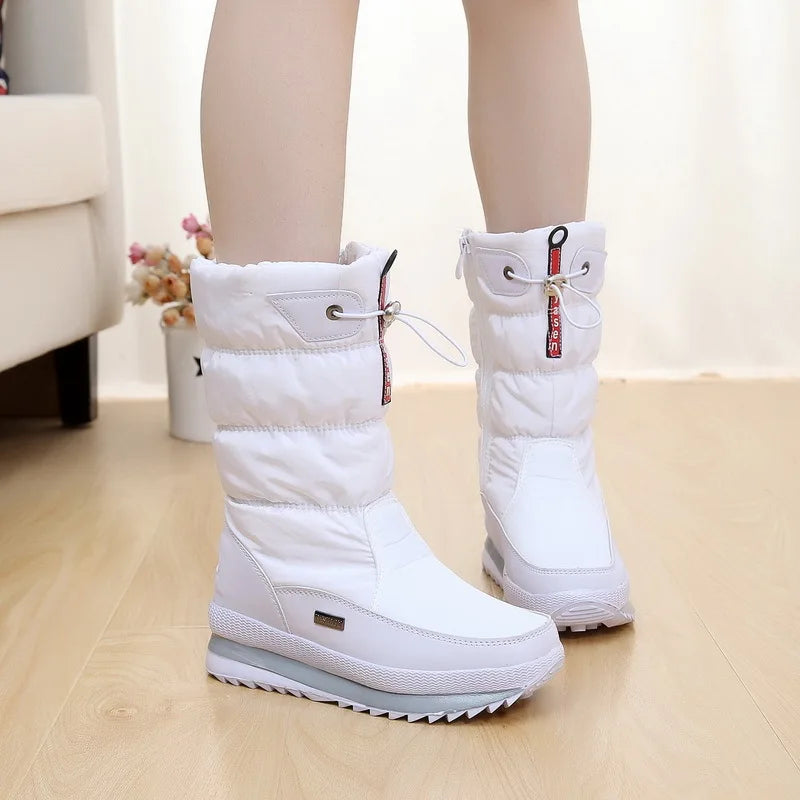 XPAY Winter Boots Women Mid-Calf Snow Boots  ClassicFemale Warm Fur Plush Insole High Quality Botas Mujer Size 36-42 Vedee