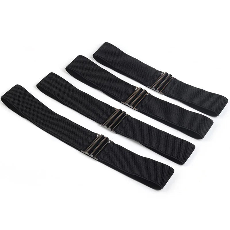 Women Elastic Band Wide Belts Simple Down Coat Waist Belt Female Buckle Black Strap Dress Decoration Accessories Vedee