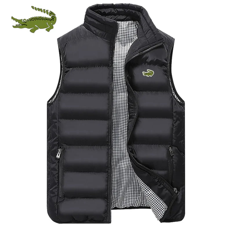 2023High Quality Brand Coats Vest Jacket Men's Fall and Winter Casual Comfortable Sleeveless Solid Color Thickened Cotton Jacket Vedee