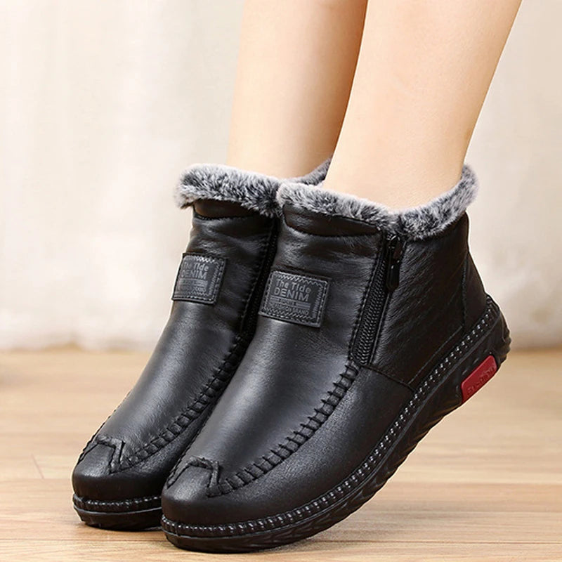 2023 Fashion Women Boots Plush Winter Women Shoes Causal Ankel Boots Antislip Fenmale Snow Boots Warm Fur Waterproof Plush Boots Vedee