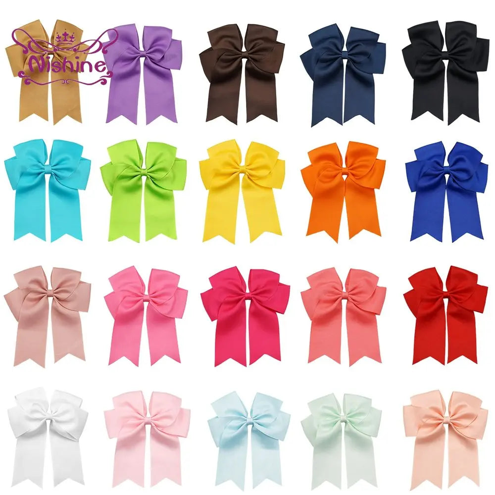 Nishine 6inch Baby Girls Hair Clips Double Layer Ribbon Swallowtail Bows Hairgrips Kids Women Infant Hairpins Hair Accessories Vedee