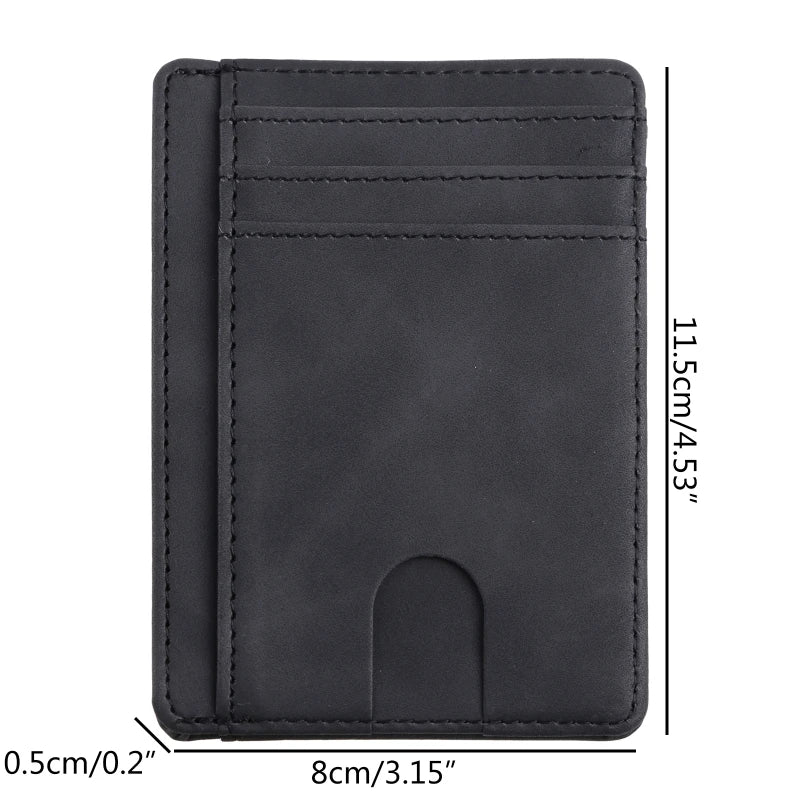 RFID Blocking Wallet Business Card Cover for Case Super Thin Men Leather Credit Card Holder Vedee