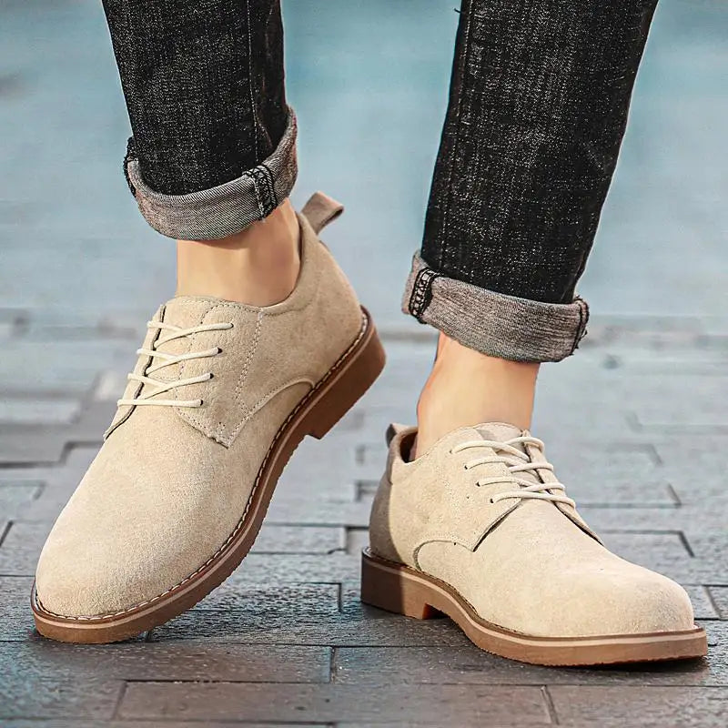 Spring Men's Soft-Soled Pointed Leather Shoes Men's Korean Business Suit Breathable Casual Height Increasing Insole Men's Shoes Vedee