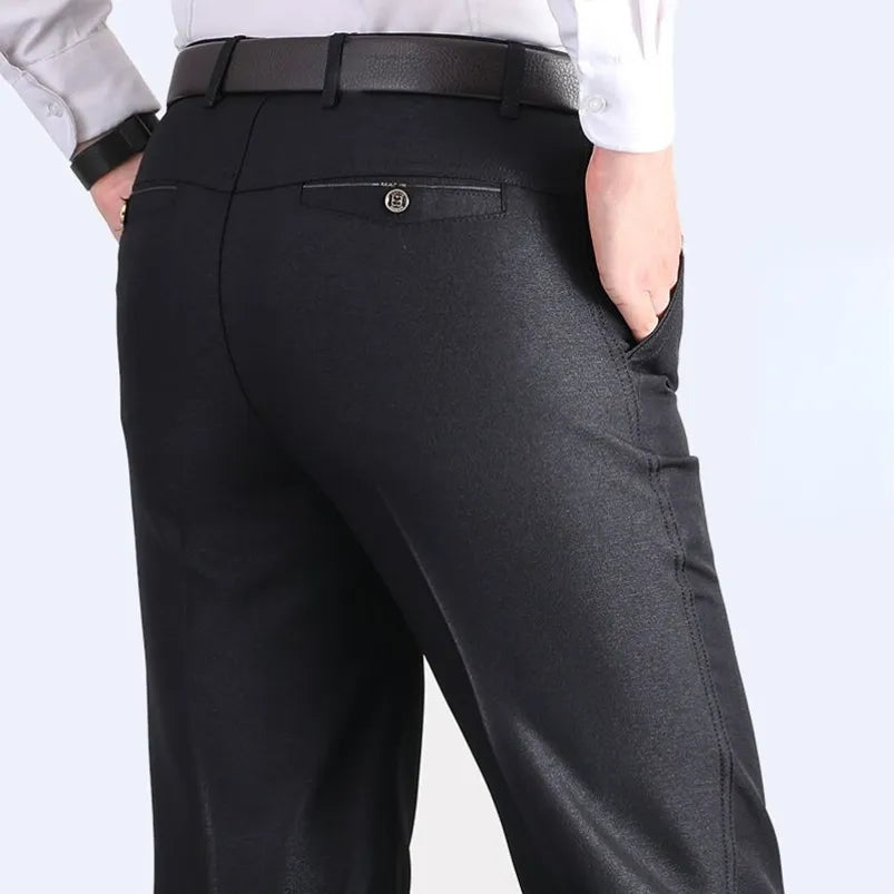 Formal Pants Men's Summer Thin Autumn Thick Black Blue Grey Stretch Bussiness Loose Suit Big Plus Size Office Trousers YYQWSJ Vedee