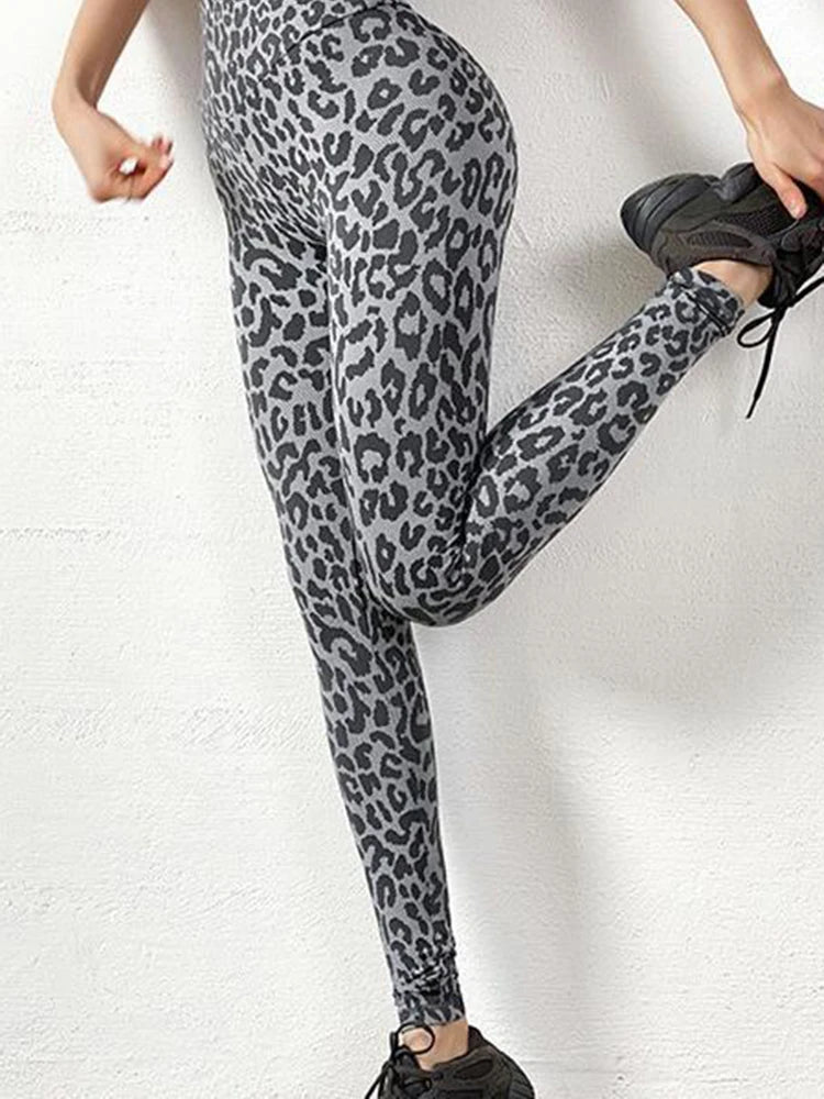 Leopard Printed Leggins Push Up Jogging High Waist Sexy Leggings Women Fitness Pencil Pants Workout Trousers Gym Clothing Vedee