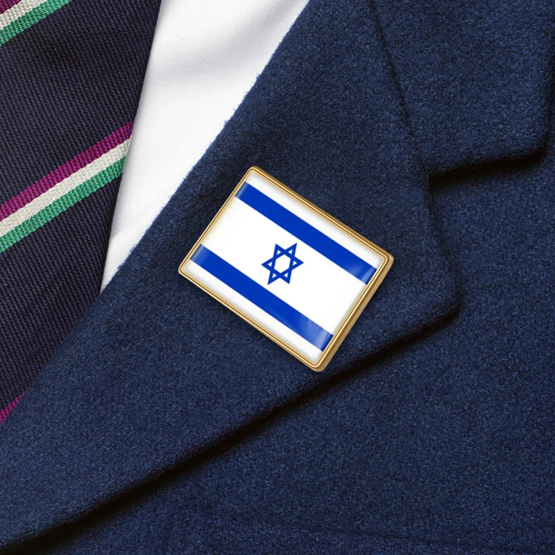 Israel Flag Brooch Pin National Emblem Brooch Patriotic Lapel Pin Flag Badge Pin For Clothing Bag Accessories Jewellery Gift Vedee