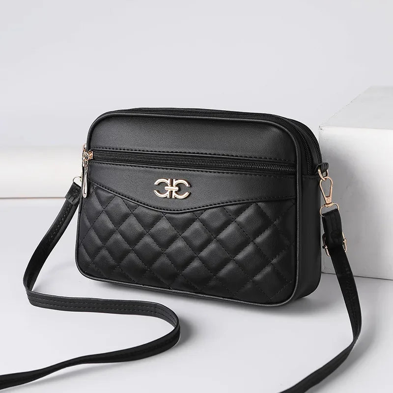 2023 New Four Layer High Capacity Middle Aged Women's Bag Fashion Lingge Crossbody Shoulder Bag Versatile Camera Square Handbag Vedee