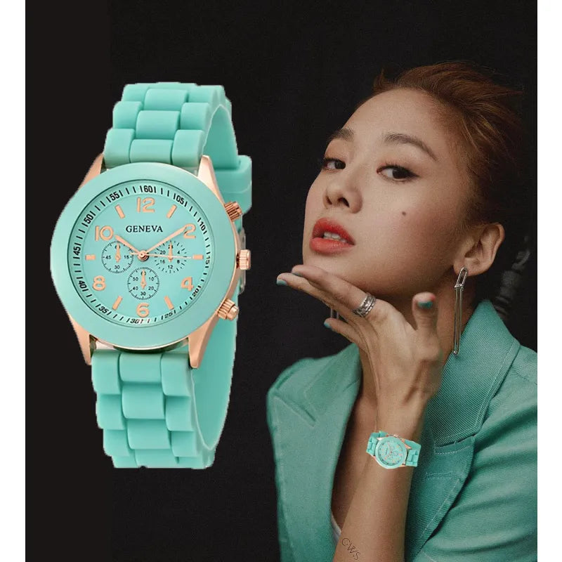 Women Watches 2023 New Fashion Luxury Brand Women's Watch Silicone Strap Quartz Wrist Watch For Female Relogio Feminino Zegarki Vedee