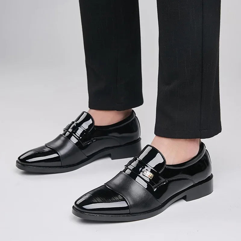 Social Leather Shoes for Men Slip on Oxford Shoes Tassel Loafers Men's Dress Shoes Business Formal Vent Elegant Man Dress Shoes Vedee