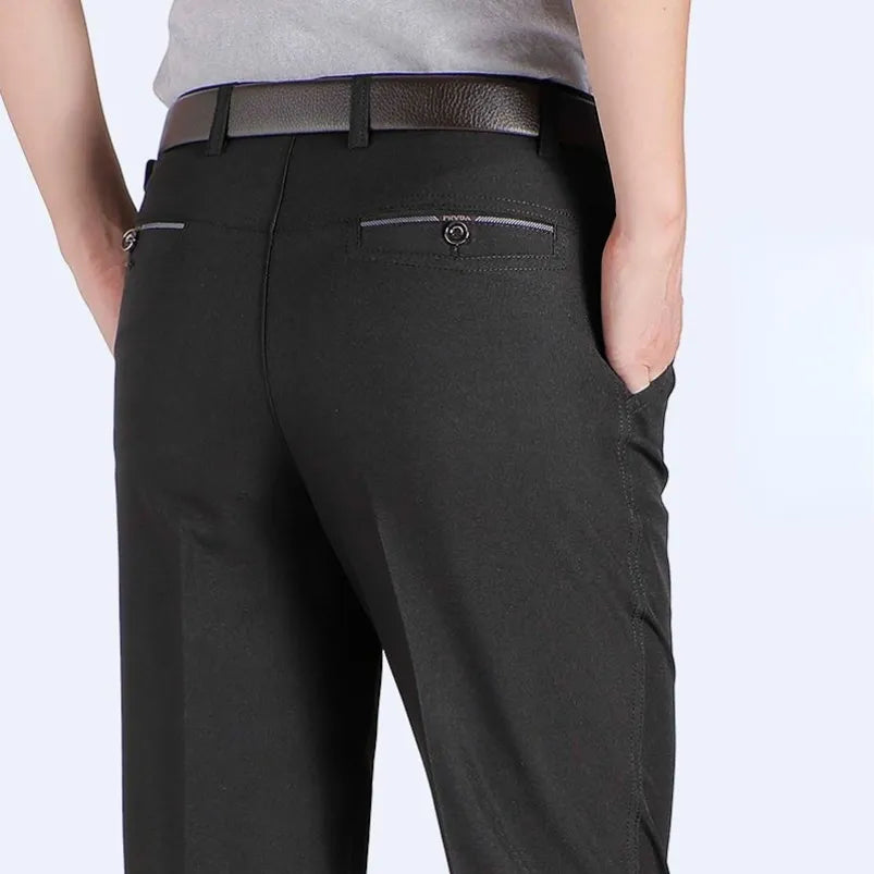 Formal Pants Men's Summer Thin Autumn Thick Black Blue Grey Stretch Bussiness Loose Suit Big Plus Size Office Trousers YYQWSJ Vedee