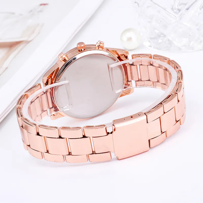 YIKAZE Women Watches Fashion Rose Gold Watch Ladies Bracelet Wristwatches Stainless Steel Silver Strap Female Quartz Watch Clock Vedee