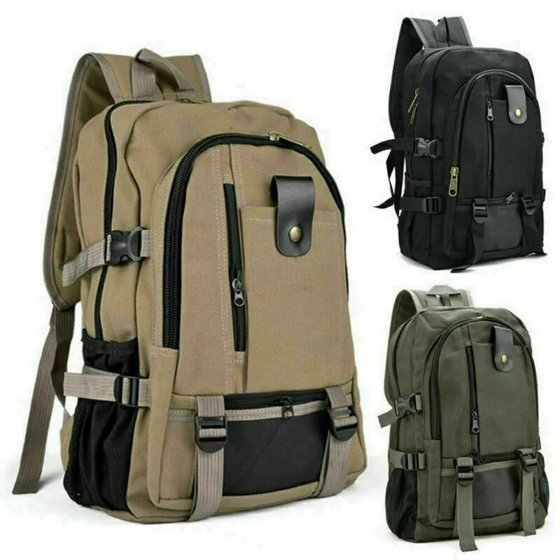 2023 New Men's Simple and Fashionable Leisure Travel Canvas Large Capacity Student Backpack Vedee