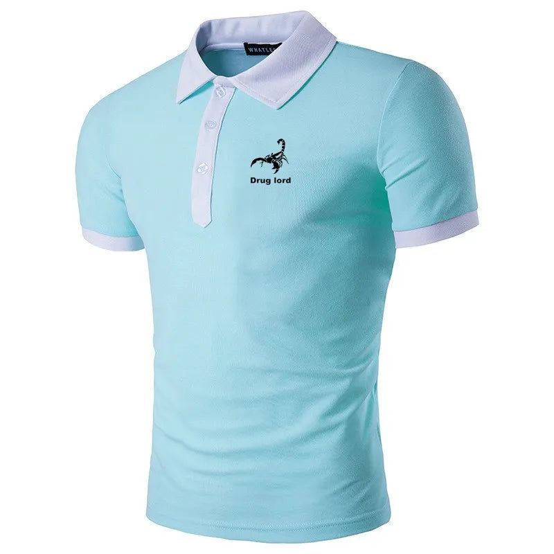 New Men's Fashion Casual Sports Short Sleeve Top T-Shirt Summer Short Sleeve Polo Shirt Vedee