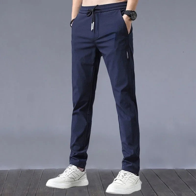 Loose In Summer Mens Fast Dry Trousers Men's Casual Pants Casual Slim Fit Business Pants Stretch Chino Pants Size M-5XL Vedee