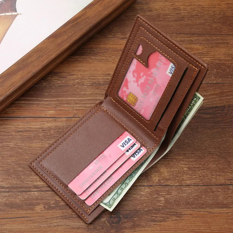 Men's Wallet Made of PU Leather Skin Purse for Men Coin Purse Short Male Card Holder Wallets Zipper Around Money Coin Purse Vedee